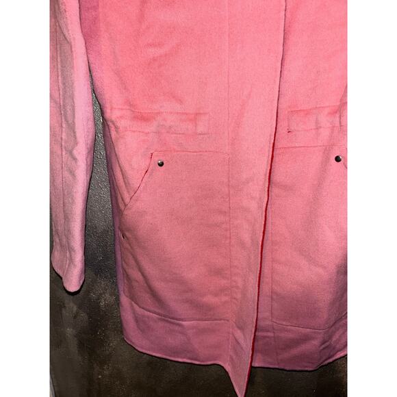 Desigual  Lenzy Winter Barbie Fun Playful Pink Red Wool Reversible Hoodie Coat - Picture 5 of 14